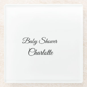 Dessous-de-verre En Verre SIMPLE MINIMAL.CUTIE AJOUTER NOM BÉBÉ Baby shower 