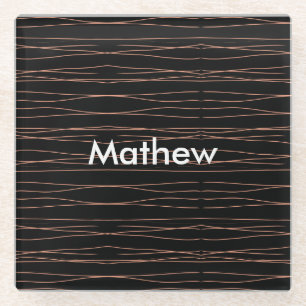 Dessous-de-verre En Verre Simple monogramme ajoutez votre lettre de nom homm