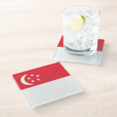 Dessous-de-verre En Verre Singapore Flag (Incliné)