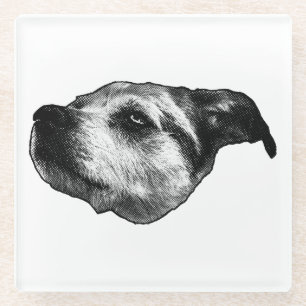 Dessous-de-verre En Verre Sip de point après-lueur — Terrier