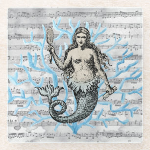 Dessous-de-verre En Verre Sirène de la mer Collage