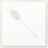 Dessous-de-verre En Verre Sirop rouge en cuillère argentée (Dos)