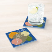 Dessous-de-verre En Verre Sites abstraits intéressants avec feuilles (Incliné)