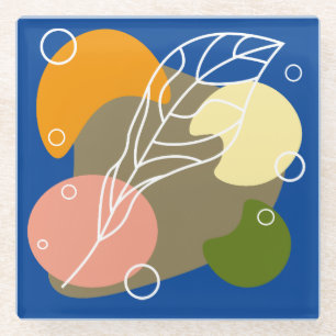 Dessous-de-verre En Verre Sites abstraits intéressants avec feuilles