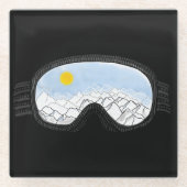 Dessous-de-verre En Verre Ski Goggles Mountain View Illustration (Devant)