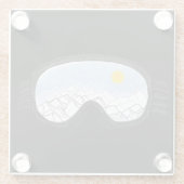 Dessous-de-verre En Verre Ski Goggles Mountain View Illustration (Dos)