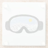 Dessous-de-verre En Verre Ski Goggles Mountain View Illustration (Dos)