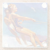 Dessous-de-verre En Verre Skier nautique par McClelland Barclay (Dos)