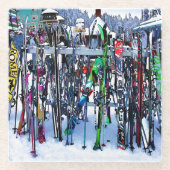 Dessous-de-verre En Verre Skis and Poles (Devant)