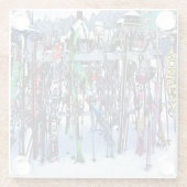 Dessous-de-verre En Verre Skis and Poles (Dos)