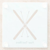 Dessous-de-verre En Verre Skis De Fond Sur Neige (Dos)