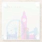 Dessous-de-verre En Verre Skyline d'Angleterre (Dos)