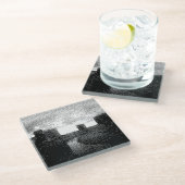 Dessous-de-verre En Verre skyline d'art pixel (Incliné)