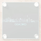 Dessous-de-verre En Verre Skyline de Chicago (Dos)