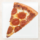 Dessous-de-verre En Verre SlipperyJoe's classique pepperoni pizza tranche fo (Devant)