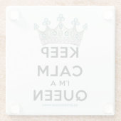 Dessous-de-verre En Verre SlipperyJoe's Keep Calm Queen couronne joyaux a (Dos)