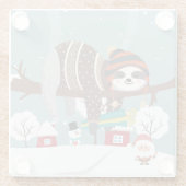 Dessous-de-verre En Verre Sloth Christmas (Dos)