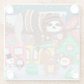 Dessous-de-verre En Verre Sloth Christmas (Dos)