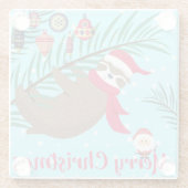 Dessous-de-verre En Verre Sloth Christmas (Dos)