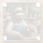 Dessous-de-verre En Verre Sloth Florist (Dos)