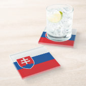 Dessous-de-verre En Verre Slovakia Flag (Incliné)