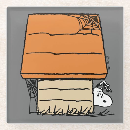 Dessous-de-verre En Verre Snoopy Halloween Spider Web Doghouse (Devant)