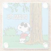 Dessous-de-verre En Verre Snoopy "Joe Cool" debout (Dos)