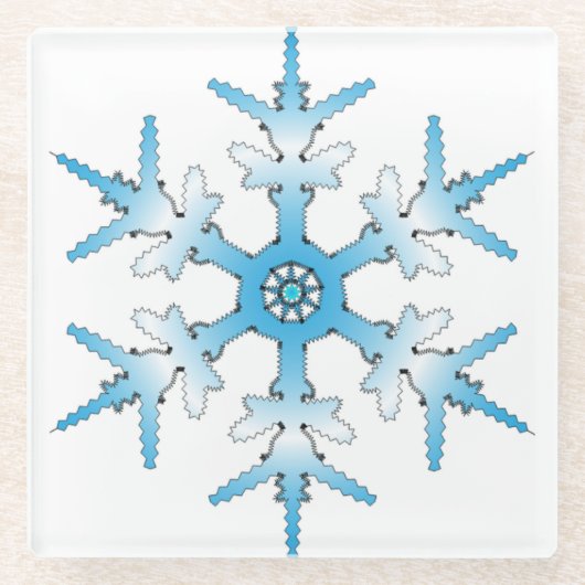 DESSOUS-DE-VERRE EN VERRE SNOWFLAKE (Devant)