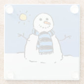 Dessous-de-verre En Verre Snowman à Sunshine Noël (Dos)