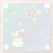 Dessous-de-verre En Verre Snowman avec étoile (Dos)