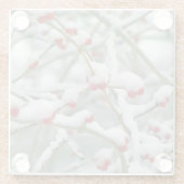 Dessous-de-verre En Verre Snowy Red Berries scène d'hiver (Dos)