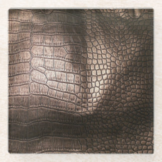 Dessous-de-verre En Verre Soirée Luxe : Cuir Texturé Sophistication