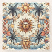 Dessous-de-verre En Verre Soleil au paradis (Devant)