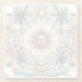 Dessous-de-verre En Verre Soleil au paradis (Dos)