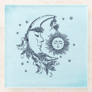 Dessous-de-verre En Verre Soleil et Lune