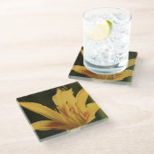 Dessous-de-verre En Verre Sous-tasse Fleur d'Hémérocalle (Incliné)