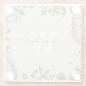 Dessous-de-verre En Verre Sous-verre en verre à aquarelle monogrammé (Dos)