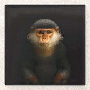 Dessous-de-verre En Verre Sous-verre en verre noir 4 Luxe, Langur roux