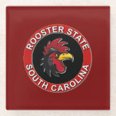 DESSOUS-DE-VERRE EN VERRE SOUTH CAROLINA THE ROOSTER STATE (Devant)