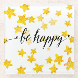 Dessous-de-verre En Verre Soyez 3 heureux