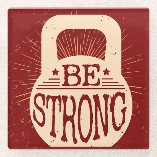 Dessous-de-verre En Verre Soyez fort (Devant)