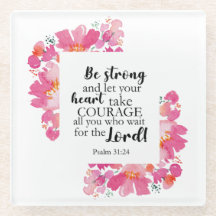 Soyez Forts Et Prenez Courage Psaume Rose Bible Fl