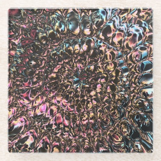 Dessous-de-verre En Verre Spirale de pierres précieuses (Devant)