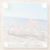 Dessous-de-verre En Verre Spring Break Girl Lying on Sandy Beach (Dos)