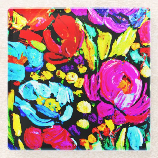 Dessous-de-verre En Verre "Spring Flower" Belle Art. Acheter Maintenant (Devant)