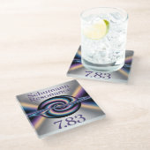 Dessous-de-verre En Verre Square Schumann Resonance Glass Coaster (Incliné)