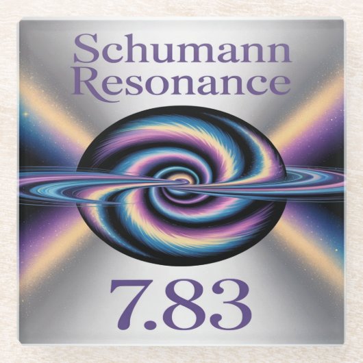 Dessous-de-verre En Verre Square Schumann Resonance Glass Coaster (Devant)