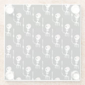 Dessous-de-verre En Verre Squelette d'Halloween avec épée (Dos)