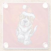 Dessous-de-verre En Verre St Bernard Noël En Rouge (Dos)