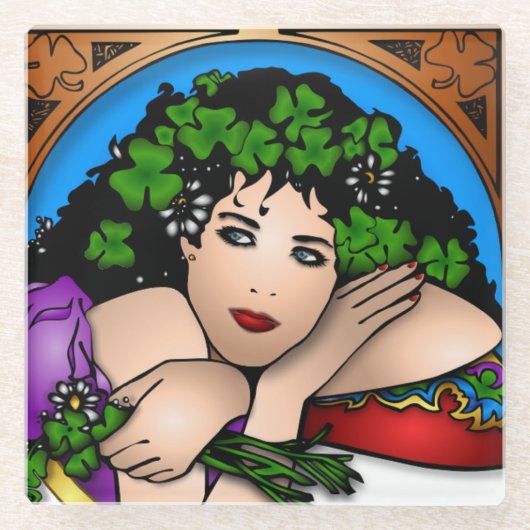 DESSOUS-DE-VERRE EN VERRE ST. LA FILLE DE PATRICK (Devant)